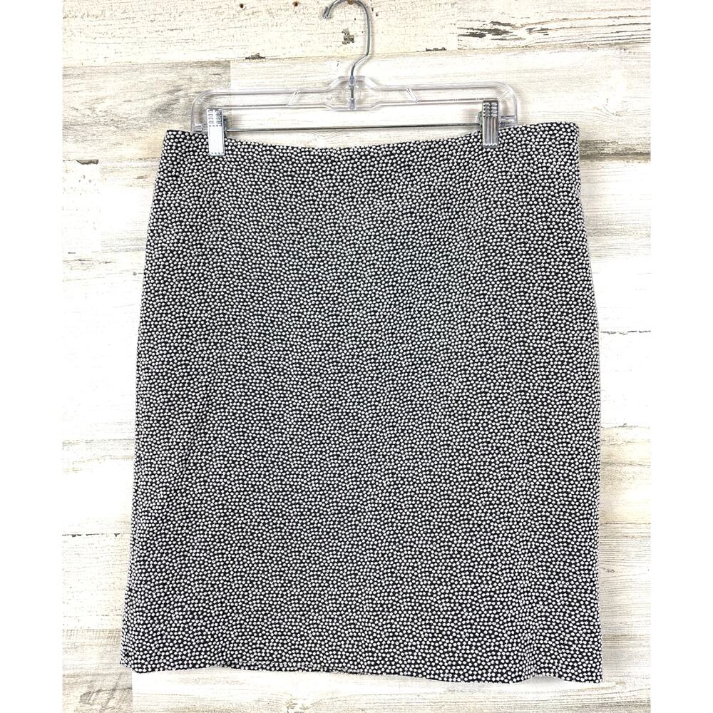 M.M. LaFleur Womens 14 Black White Small Dot Mini Skirt Work Office Evening